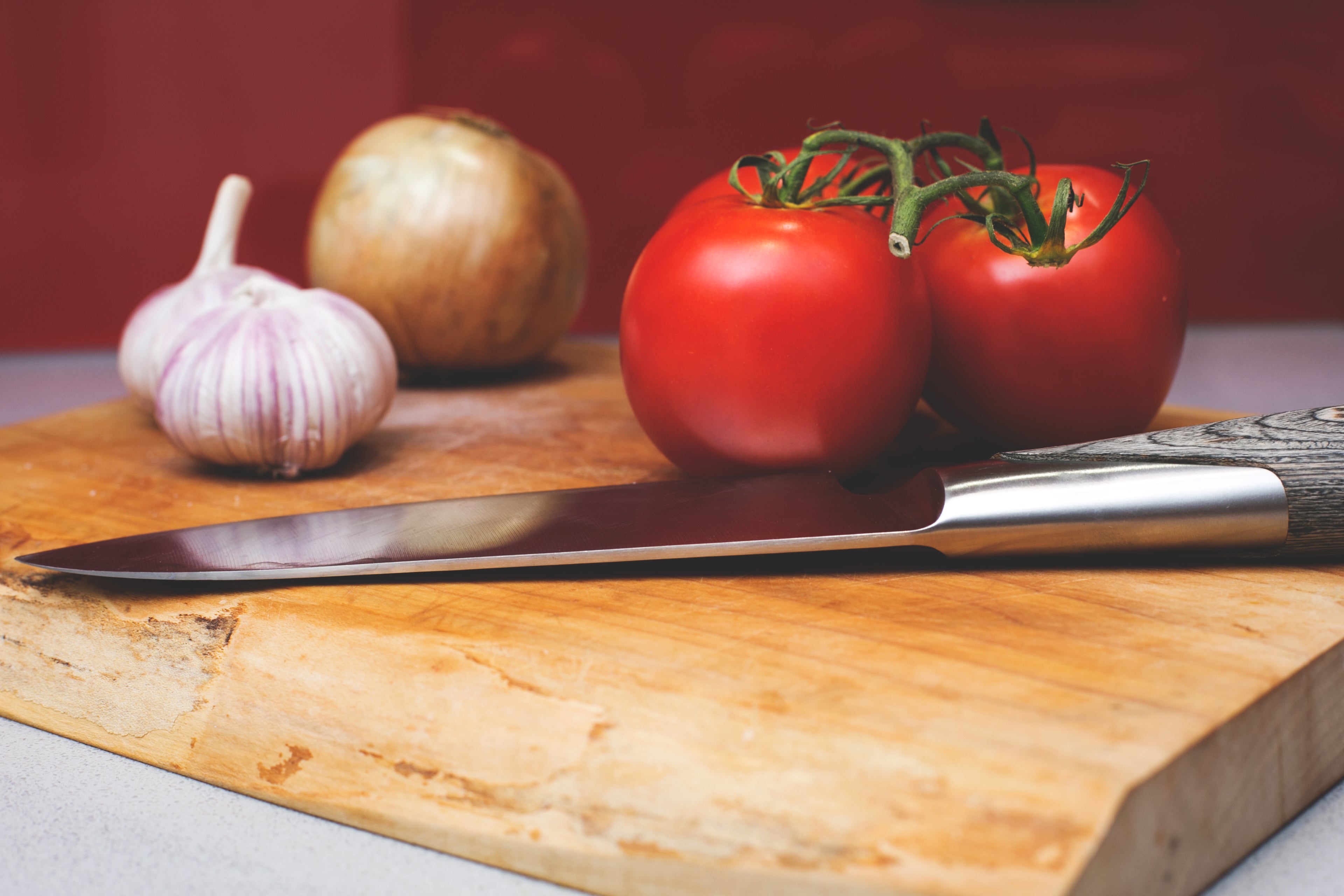 Cutting board with fresh vegetables